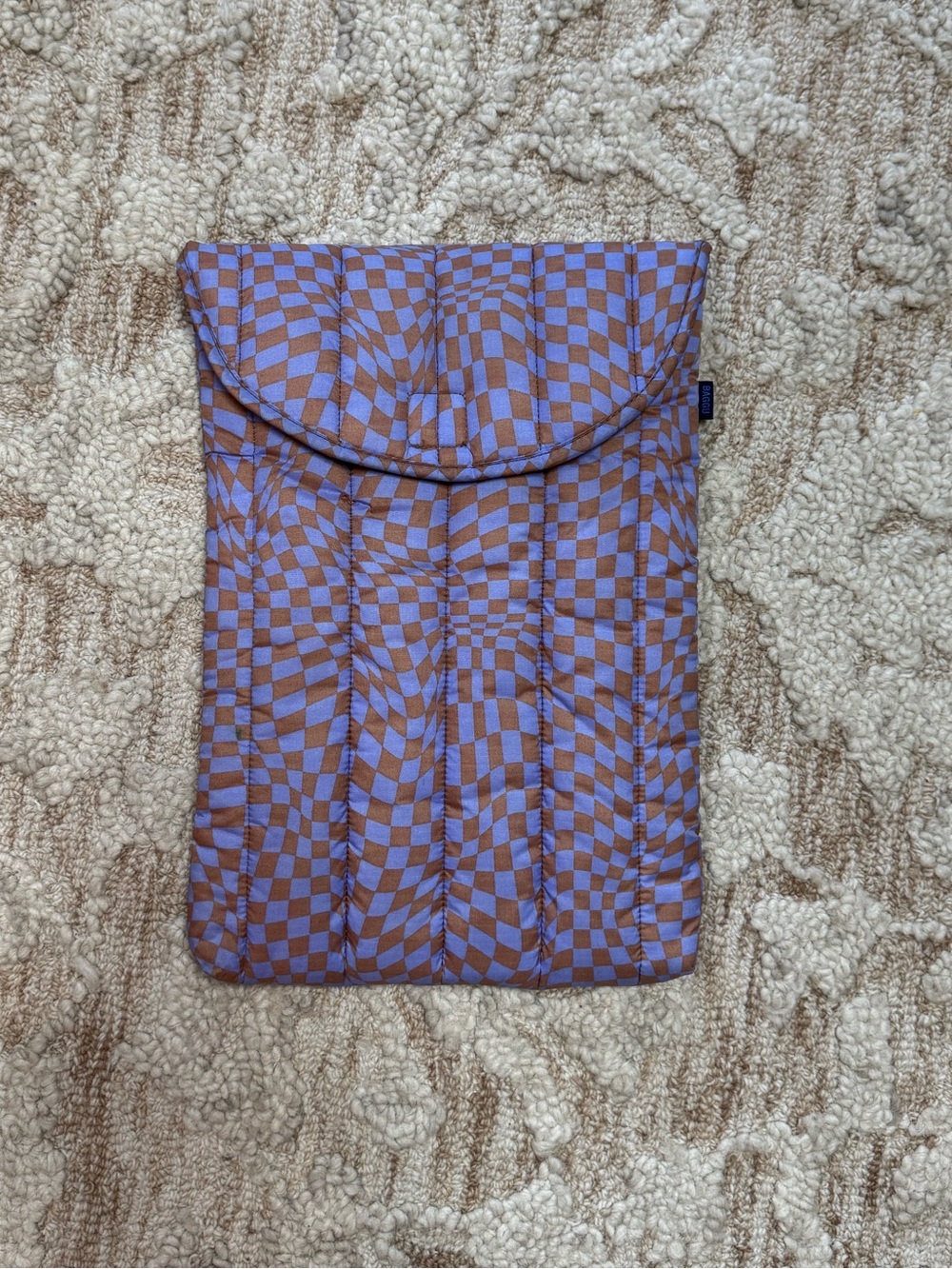 Urban Outfitters Lavender and orange Checkered Padded Laptop Sleeve